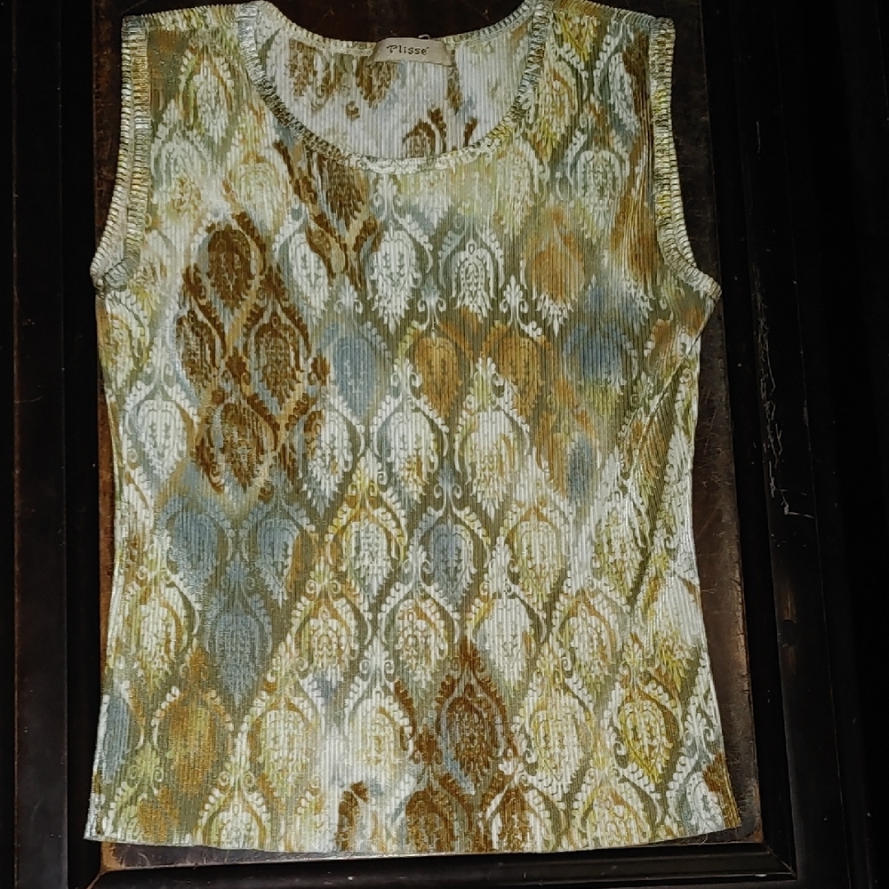 Sleeveless Patterned Top - Multicolor